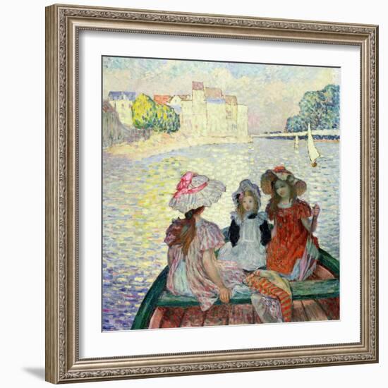 Young Girls in a Boat, c.1900-Henri Lebasque-Framed Giclee Print