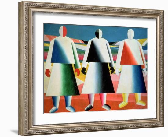 Young Girls in a Field, 1928-32-Kasimir Malevich-Framed Giclee Print