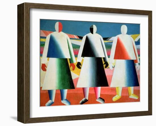 Young Girls in a Field, 1928-32-Kasimir Malevich-Framed Giclee Print