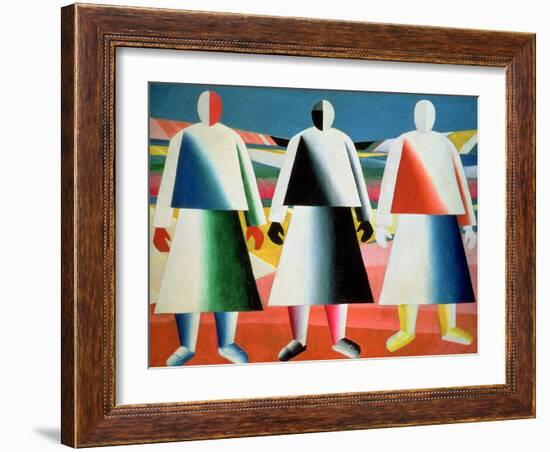 Young Girls in a Field, 1928-32-Kasimir Malevich-Framed Giclee Print