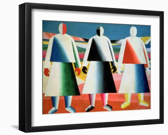 Young Girls in a Field, 1928-32-Kasimir Malevich-Framed Giclee Print