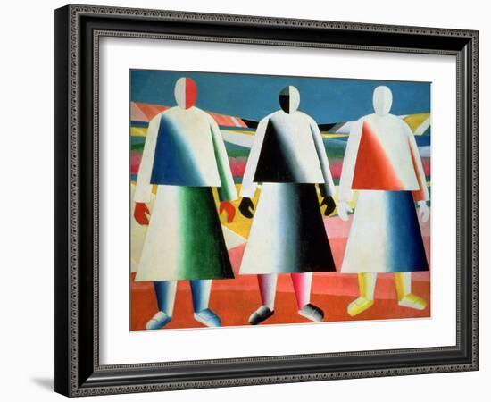 Young Girls in a Field, 1928-32-Kasimir Malevich-Framed Giclee Print