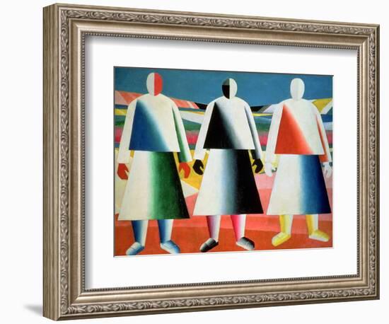 Young Girls in a Field, 1928-32-Kasimir Malevich-Framed Giclee Print