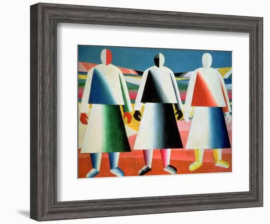 Young Girls in a Field, 1928-32-Kasimir Malevich-Framed Giclee Print