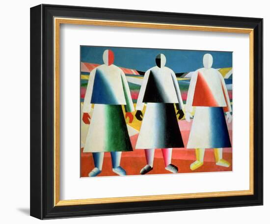 Young Girls in a Field, 1928-32-Kasimir Malevich-Framed Giclee Print