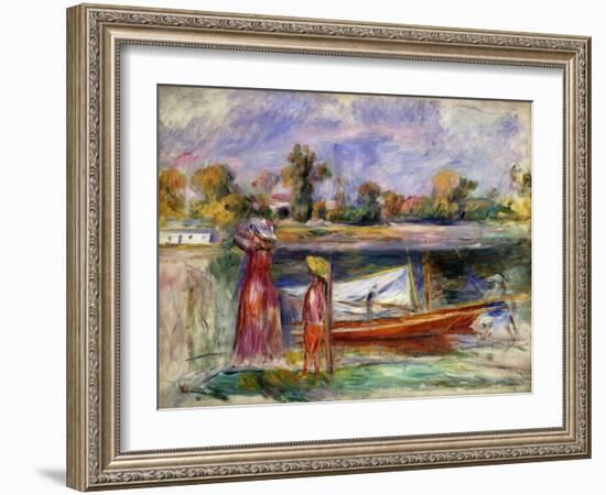 Young Girls in Argenteuil; Jeune Filles a Argenteuil, C. 1896-Pierre-Auguste Renoir-Framed Giclee Print