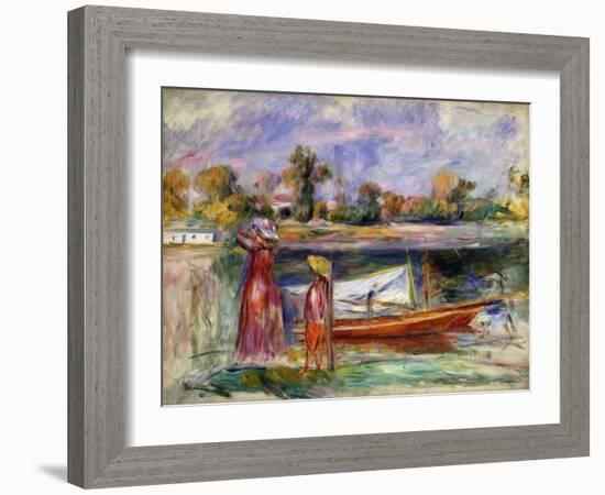 Young Girls in Argenteuil; Jeune Filles a Argenteuil, C. 1896-Pierre-Auguste Renoir-Framed Giclee Print