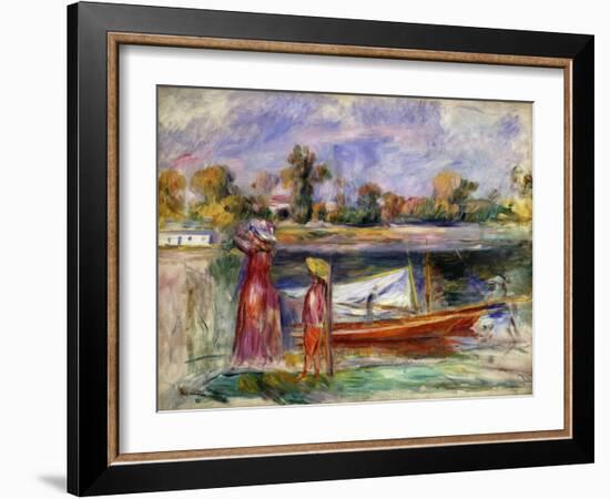 Young Girls in Argenteuil; Jeune Filles a Argenteuil, C. 1896-Pierre-Auguste Renoir-Framed Giclee Print