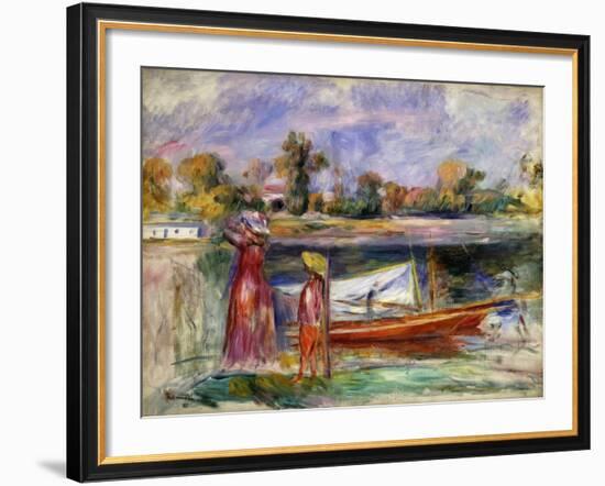 Young Girls in Argenteuil; Jeune Filles a Argenteuil, C. 1896-Pierre-Auguste Renoir-Framed Giclee Print