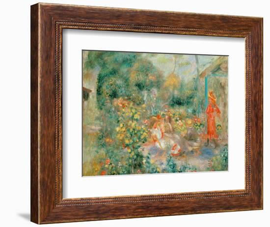 Young Girls in the Garden at Montmartre, 1893-95-Pierre-Auguste Renoir-Framed Giclee Print