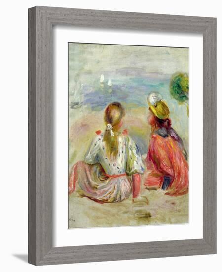 Young Girls on the Beach, C.1898-Pierre-Auguste Renoir-Framed Giclee Print