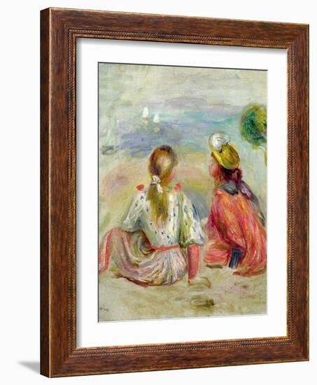 Young Girls on the Beach, C.1898-Pierre-Auguste Renoir-Framed Giclee Print