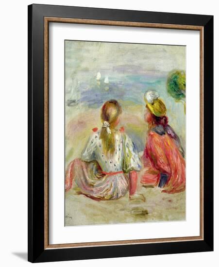 Young Girls on the Beach, C.1898-Pierre-Auguste Renoir-Framed Giclee Print