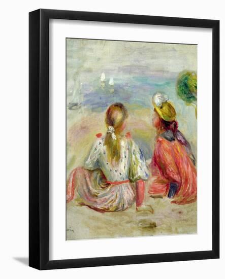 Young Girls on the Beach, C.1898-Pierre-Auguste Renoir-Framed Giclee Print