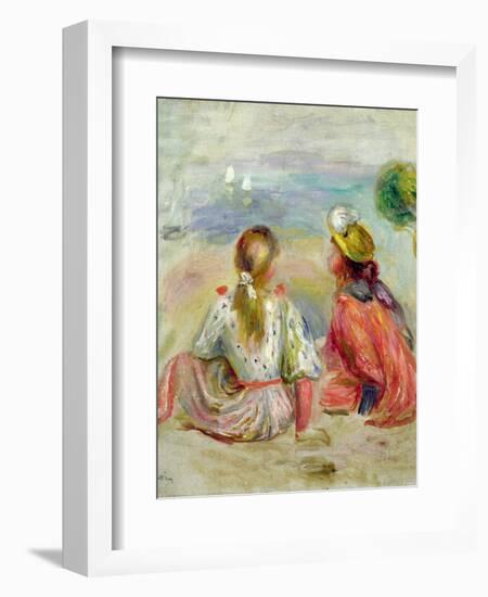 Young Girls on the Beach, C.1898-Pierre-Auguste Renoir-Framed Giclee Print