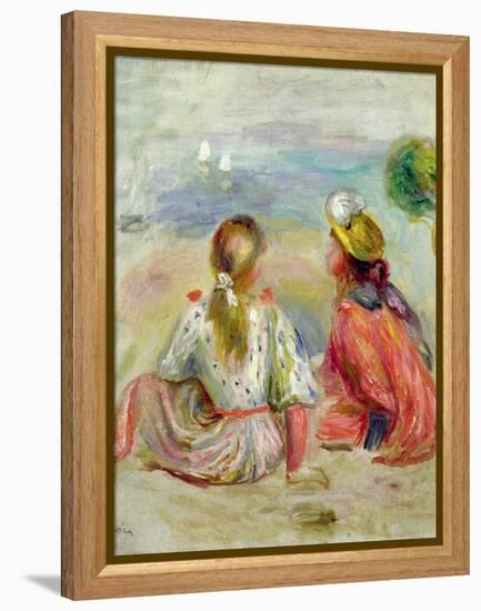 Young Girls on the Beach, C.1898-Pierre-Auguste Renoir-Framed Premier Image Canvas