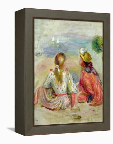 Young Girls on the Beach, C.1898-Pierre-Auguste Renoir-Framed Premier Image Canvas