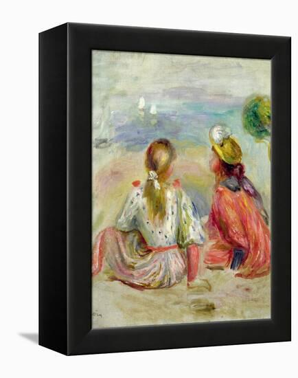 Young Girls on the Beach, C.1898-Pierre-Auguste Renoir-Framed Premier Image Canvas