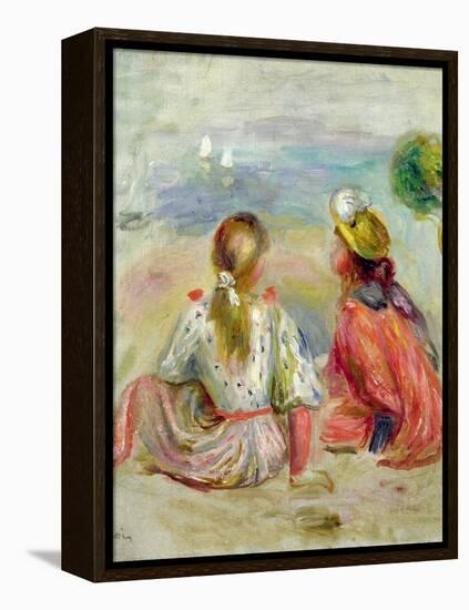 Young Girls on the Beach, C.1898-Pierre-Auguste Renoir-Framed Premier Image Canvas