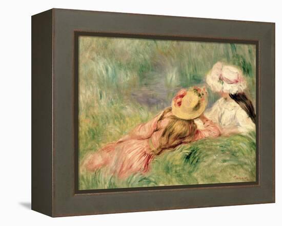 Young Girls on the River Bank-Pierre-Auguste Renoir-Framed Premier Image Canvas