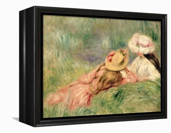 Young Girls on the River Bank-Pierre-Auguste Renoir-Framed Premier Image Canvas