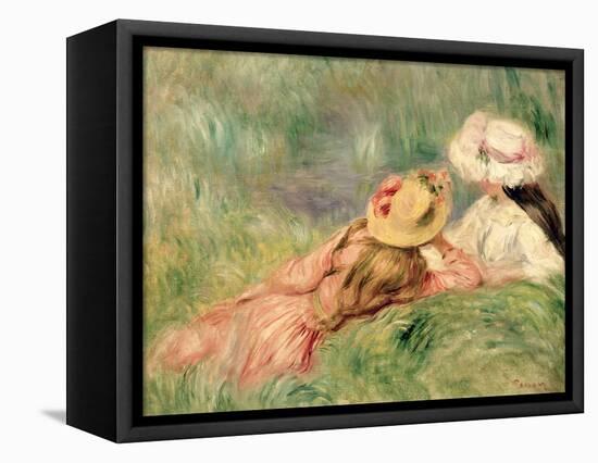 Young Girls on the River Bank-Pierre-Auguste Renoir-Framed Premier Image Canvas