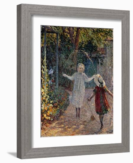 Young Girls Playing in the Garden, 1899-Henri Lebasque-Framed Giclee Print