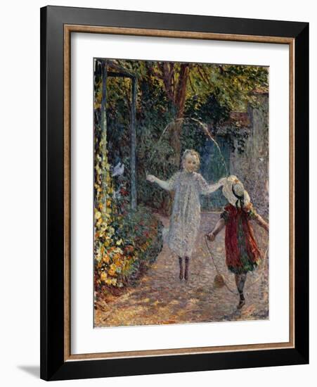 Young Girls Playing in the Garden, 1899-Henri Lebasque-Framed Giclee Print