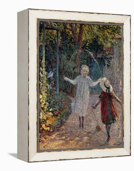 Young Girls Playing in the Garden, Fillettes Jouant Dans Un Jardin-Henri Lebasque-Framed Premier Image Canvas