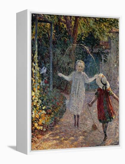 Young Girls Playing in the Garden, Fillettes Jouant Dans Un Jardin-Henri Lebasque-Framed Premier Image Canvas