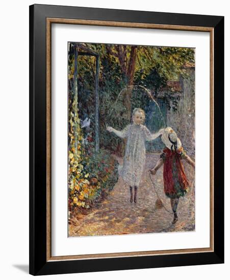 Young Girls Playing in the Garden-Henri Lebasque-Framed Giclee Print