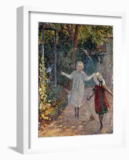 Young Girls Playing in the Garden-Henri Lebasque-Framed Giclee Print