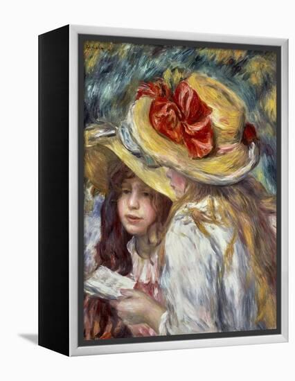 Young Girls with Hats-Pierre-Auguste Renoir-Framed Stretched Canvas