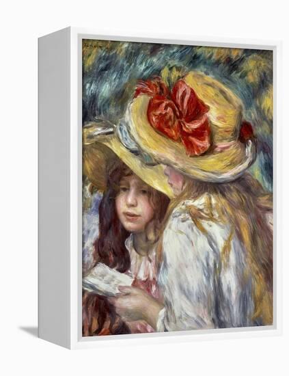 Young Girls with Hats-Pierre-Auguste Renoir-Framed Stretched Canvas