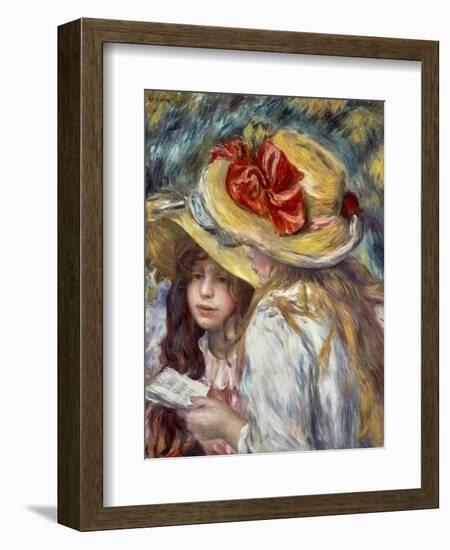 Young Girls with Hats-Pierre-Auguste Renoir-Framed Art Print