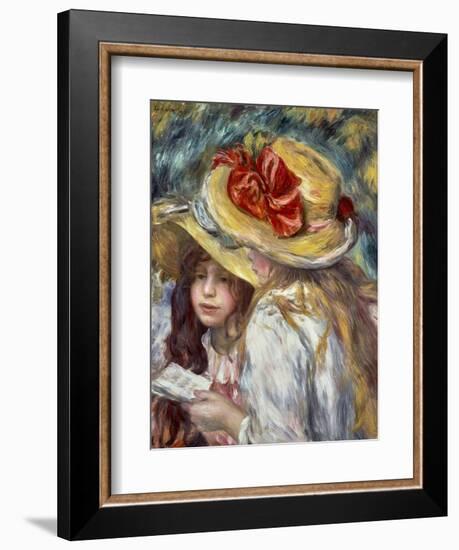 Young Girls with Hats-Pierre-Auguste Renoir-Framed Art Print