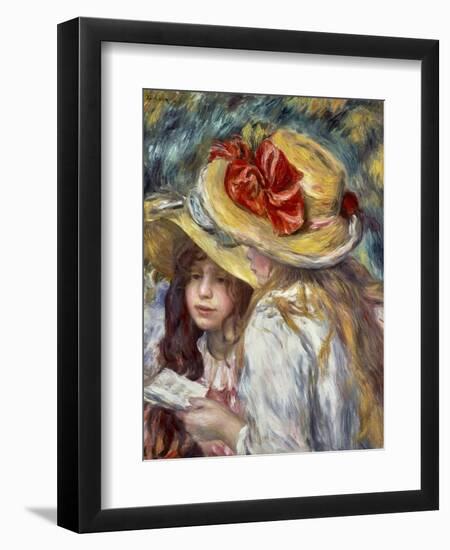 Young Girls with Hats-Pierre-Auguste Renoir-Framed Art Print