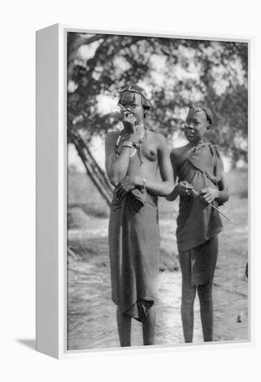 Young Girls with Sticks in their Noses and Lips, Terrakekka to Aweil, Sudan, 1925-Thomas A Glover-Framed Premier Image Canvas