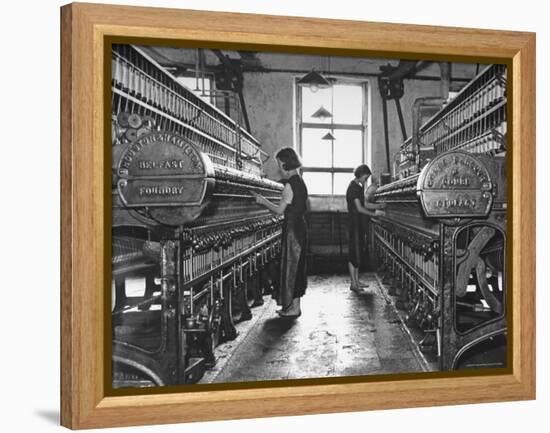 Young Girls Working in the Hot, Damp and Dirty York Street Flax Spinning Co-William Vandivert-Framed Premier Image Canvas