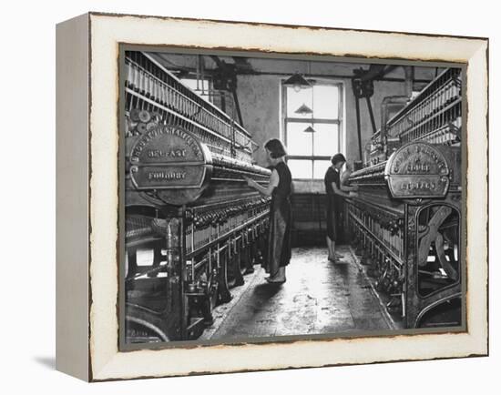 Young Girls Working in the Hot, Damp and Dirty York Street Flax Spinning Co-William Vandivert-Framed Premier Image Canvas