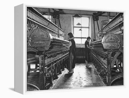 Young Girls Working in the Hot, Damp and Dirty York Street Flax Spinning Co-William Vandivert-Framed Premier Image Canvas