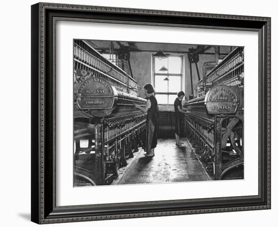 Young Girls Working in the Hot, Damp and Dirty York Street Flax Spinning Co-William Vandivert-Framed Premium Photographic Print