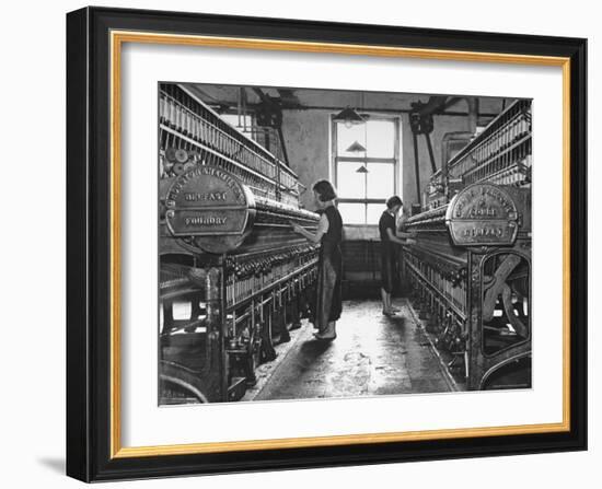 Young Girls Working in the Hot, Damp and Dirty York Street Flax Spinning Co-William Vandivert-Framed Premium Photographic Print