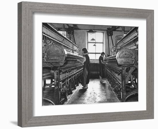 Young Girls Working in the Hot, Damp and Dirty York Street Flax Spinning Co-William Vandivert-Framed Photographic Print