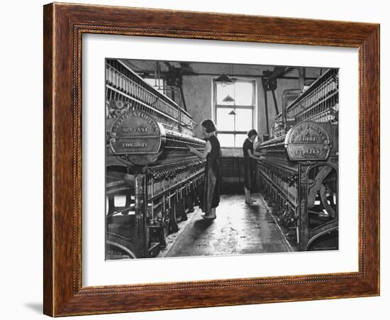 Young Girls Working in the Hot, Damp and Dirty York Street Flax Spinning Co-William Vandivert-Framed Photographic Print