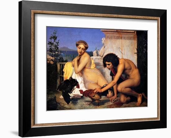 Young Greeks at a Cock Fight-Jean Leon Gerome-Framed Giclee Print