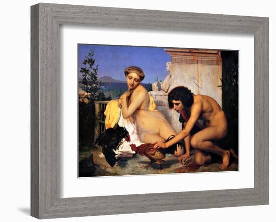 Young Greeks at a Cock Fight-Jean Leon Gerome-Framed Giclee Print