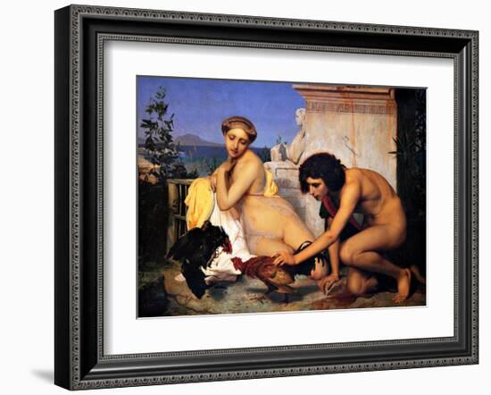 Young Greeks at a Cock Fight-Jean Leon Gerome-Framed Giclee Print