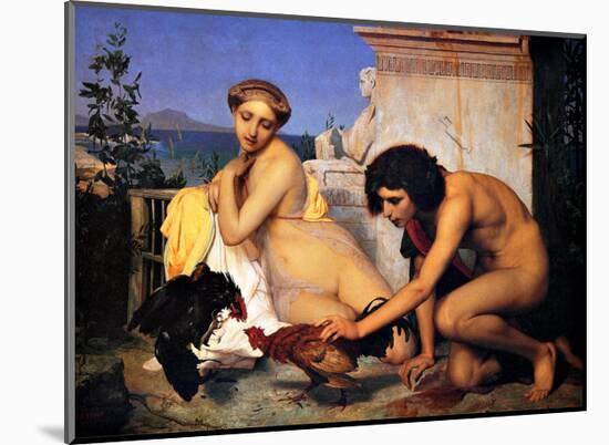 Young Greeks at a Cock Fight-Jean Leon Gerome-Mounted Giclee Print