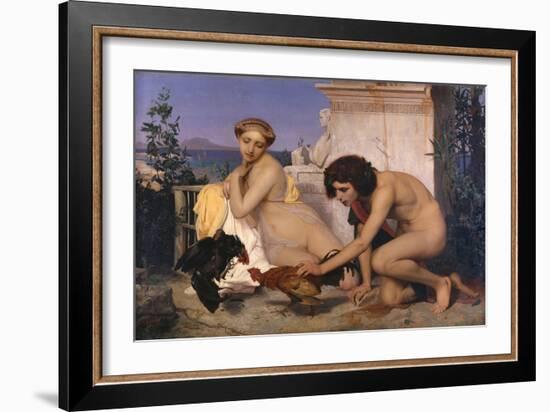 Young Greeks Attending a Cock Fight (The Cock Fight), 1846-Jean-Léon Gerôme-Framed Giclee Print